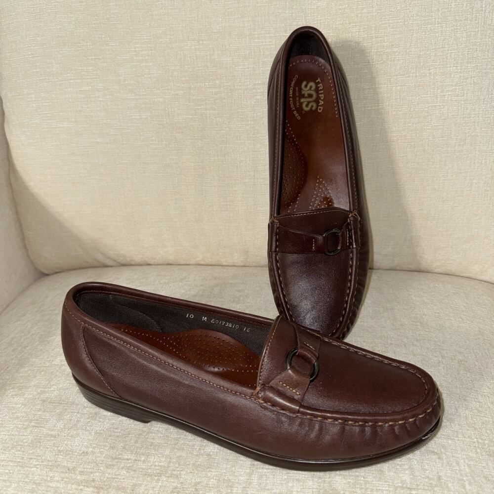 SAS Tripad Comfort Jewel Cinnamon Womens 10M Leather Slip On Moccasin Shoes USA